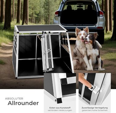 Транспортна переноска для собак tectake® Double XL - переноска для 2 собак, алюміній, 97 x 90 x 69,5 см