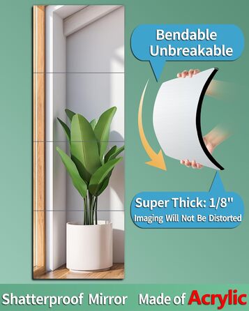 Дзеркальні плитки на стіну, 4 шт., 25x25 см, самоклеючі, акрил, для дитячої кімнати