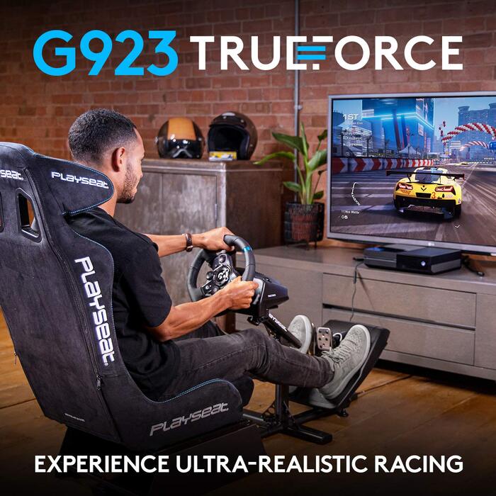 Рульове колесо Logitech G923 TRUEFORCE з педалями для Xbox Series X|S, Xbox One/PC, з технологією TRUEFORCE, 1000 Гц, чорне