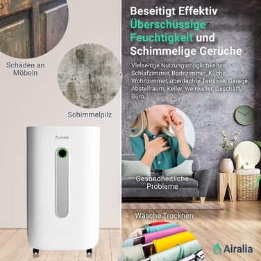 Електричний осушувач повітря AIR-DH20, 20 л/день, з підключенням до каналізації, об'єм бака 6,5 л, продуктивність 195 м³/год, для приміщень до 40 м²