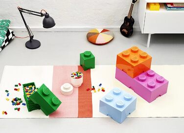 LEGO коробка для зберігання, 8 пінів, 12 л, світло-рожева, стосована