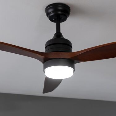 Стельовий вентилятор з підсвічуванням Cecotec EnergySilence Aero 5275 DarkWood 40W, 52 дюйми, DC мотор, пульт, LED, таймер, режими зима/літо, регульована висота, чорний колір