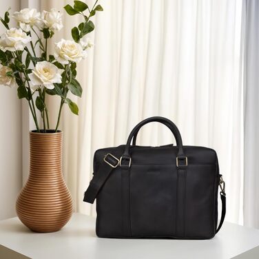 Сумка для ноутбука Leabags Leder Aktentasche чоловіча шкіряна до 16 дюймів, коричнева (M) - ділова сумка, месенджер, портфель