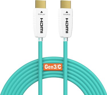 HDMI 2.1 оптоволоконний кабель 1м, 48 Гбіт/с, 8K@60Hz, 4K@120Hz, Dynamic HDR, eARC, Dolby, HDCP 2.2/2.3, сумісний з PS5, Xbox Series X, RTX 4090, TV, Beamer, AVR, зелений
