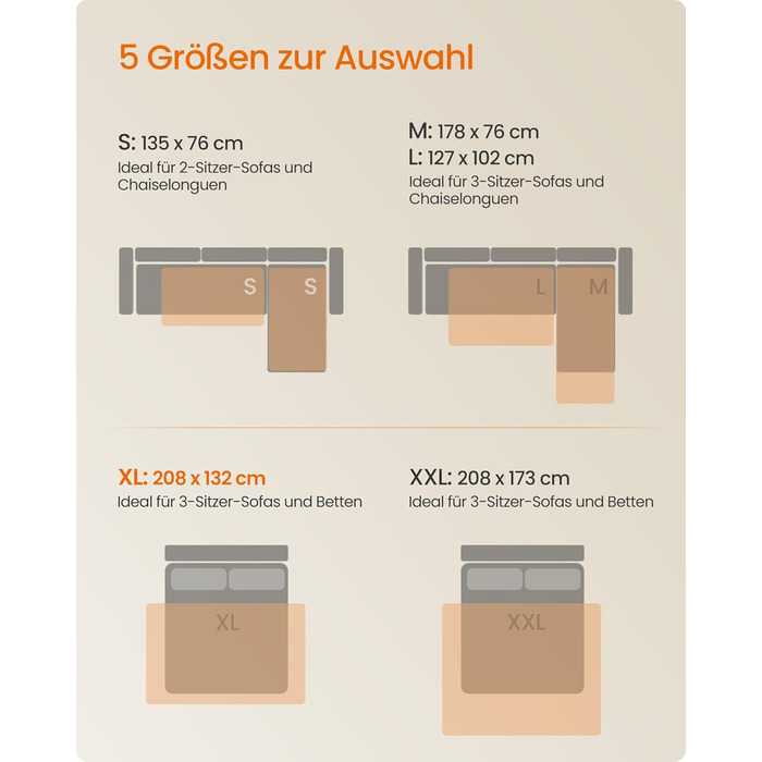 Водонепроникний килимок для собак Feandrea, 178x76 см, захист для авто/дивану, машинне прання, антиковзаюча підкладка, стеганий дизайн, тауновий сірий (XL 208x132 см)
