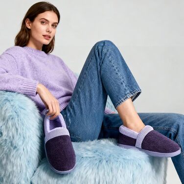 Тапочки для дому жіночі теплі з меморі-піною зимові, розмір 36-43 EU, м'ятно-зелені (42/43 EU, фіолетові)