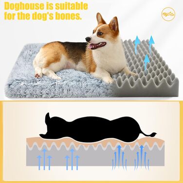 М'яке ліжко для собак середніх порід та котів, 75 x 50 x 8 см, плюшеве, миюче, Ombré-сірий