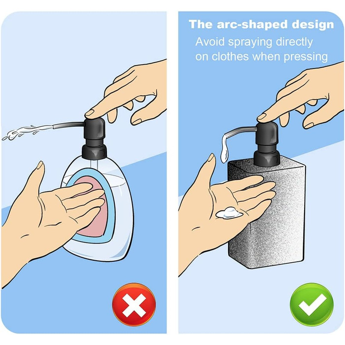 Дозатор для мила Suanti, 425 мл, з помпою з нержавіючої сталі, наповнюваний, квадратний, декоративний, для мила для рук, посудомийної рідини та лосьйону, стиль чорного мармуру