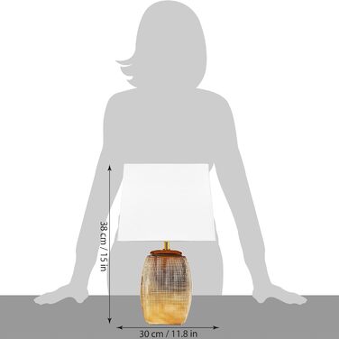 Настільна лампа BRUBAKER 2 шт. - Золота керамічна підставка, білий абажур - 38 см