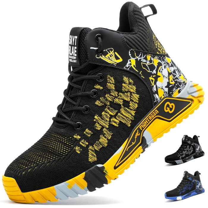 Черевики робочі чоловічі та жіночі, спортивні, з металевим носком, неслизькі, 37-46 EU, жовті