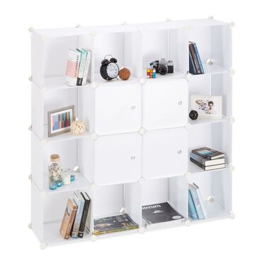 Relaxdays Plastic Storage Shelf with 16 Compartments