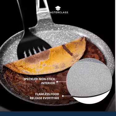 MasterClass Induction-Compatible Non-Stick Pancake & Crepe Pan, Die-Cast Aluminum, 28 cm, Grey