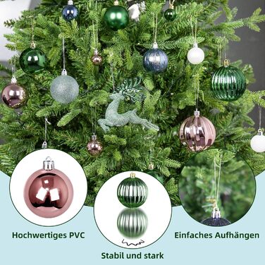 Новорічні кулі для ялинки Gaoyong (50 шт., зелені) - прикраси для ялинки, декор для святкування з родиною та друзями