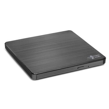 Зовнішній DVD-привід Hitachi-LG GP60, портативний Slim DVD-записувач та плеєр для ноутбука, USB 2.0, швидкість 8x, сумісність з Windows та Mac OS, чорний