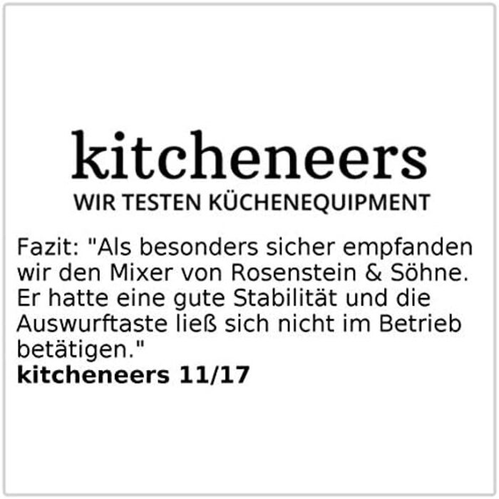 Ручний міксер Rosenstein & Söhne з 5 швидкостями та Turbo, 4 гачки, до 500 Вт (вінчик, міксер, кухонний помічник)