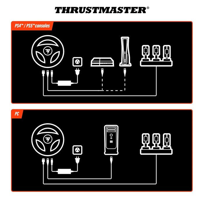 Руль та педалі Thrustmaster T248 Force Feedback для PS5, PS4, PC (оновлена версія)
