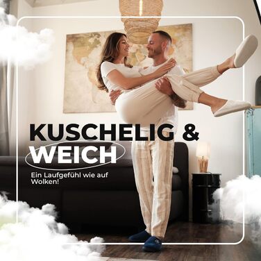 Тапочки для дому жіночі та чоловічі, розмір 35-48, антиковзаючі, для повсякденного використання та гостей | Різні кольори | Зимові та літні, для дому та вулиці (кремово-білі, 45/46 EU)