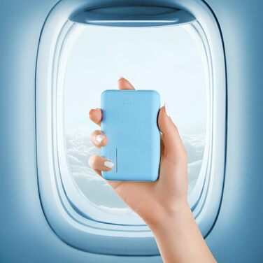 Портативний зарядний пристрій Power Bank Klein 5000mAh (2 шт.) 2.4A, Швидка зарядка, Зовнішній акумулятор, Синій & Рожевий