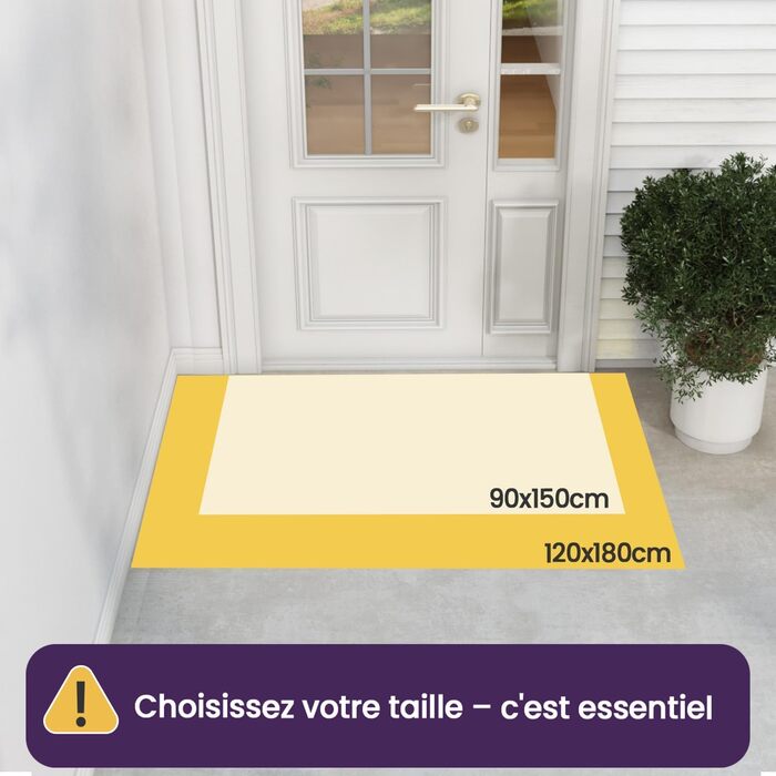 Килимок для дому та вулиці DEXI, 60 x 90 см, антиковзаюча, миється, стійкий до погодних умов. Підходить для входу, балкону, тераси. Сірий колір, 120 x 180 см (прямокутний).