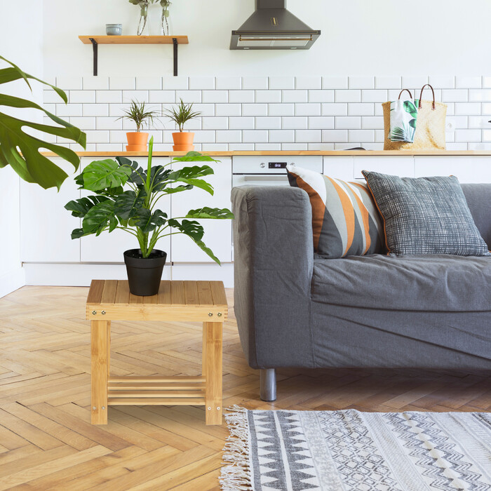 Relaxdays Large Bamboo Footstool