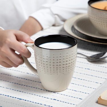 Тарілки та чашки GUTO Vancasso - 48-кількісний сервіз для 12 осіб (тарілки, десертні тарілки, миски, чашки)