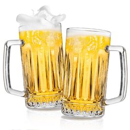 Набір з 2 скляних кружок для пива на 580 мл з ручкою, Elysia