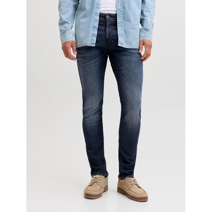 Джинси чоловічі JACK & JONES Slim Fit прямі, синій денім 34W/32L JJITIM JJORIGINAL AM 781 50SPS