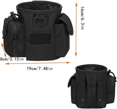 Сумка-мішечок на шнурку для дресирування собак, для полювання, Airsoft, як тренувальна сумка для цуценят, ласощів, іграшок для тварин (чорна)