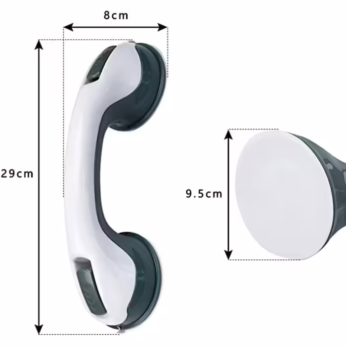 AUFUN Shower Stool, Adjustable Shower Seat 36-51cm Height, 360° Swivel, Bath Seat, Shower Aid, Non-Slip Bath Seat Made of Aluminum and Plastic for Elderly, Pregnant Women (Grab Bars)