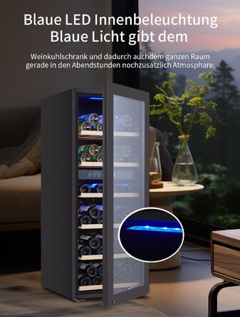 Kalamera 45 Bottle Dual Zone Wine Refrigerator - 120 Liter Capacity with LCD Display