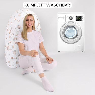 Подушка для вагітних Amilian Stillkissen 170 см XXL – подушка для сну на боці, подушка для годування, body pillow з чохлом