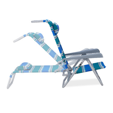 Relaxdays Folding Lounge Chair with Neck Pillow