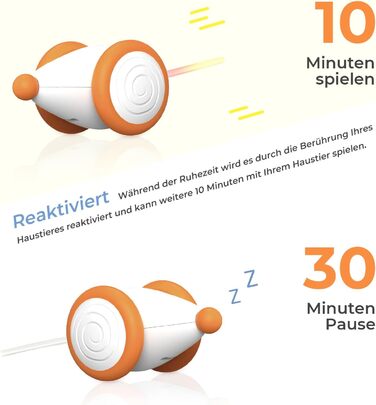 Cheerble Wicked Mouse – електрична іграшка для котів, USB-зарядка, LED-підсвітка, для активності та розвитку, колір абрикос