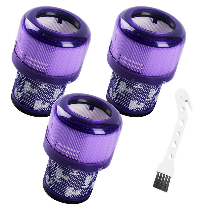 Фільтри для пилососа Dyson V11, V15 (3 шт.) + Щітка для чищення. Оригінал #970013-02