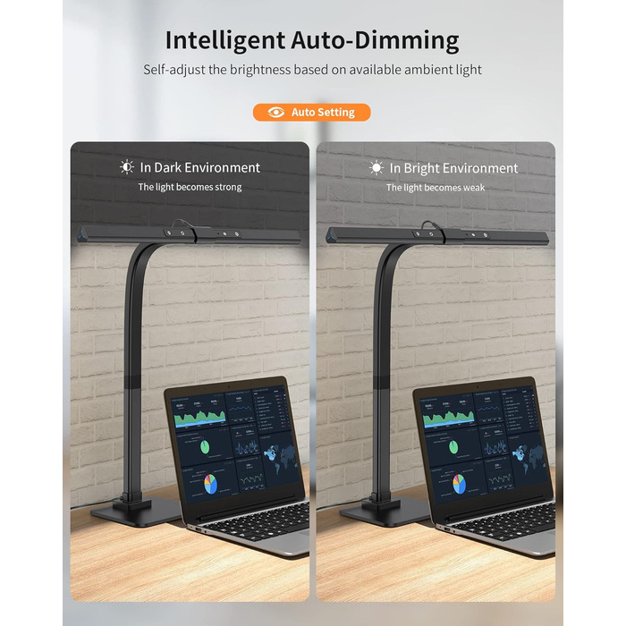 LED лампа для столу KableRika: регульоване освітлення, захист очей, 6 кольорів, для офісу та дому