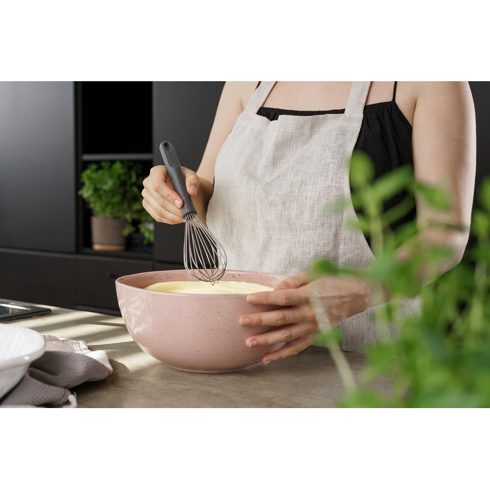 Зільісс E980239 вінчик для збивання, 26 см, нержавіюча сталь/пшеничне волокно, сірий, вінчик-кулька, безпечний для миття в посудомийній машині, кухонний аксесуар, 5 років гарантії