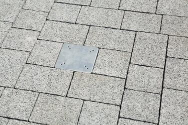 Schneider Universal Base Plate for Gazebo/Parasol Umbrellas, 897-00, for embedding in concrete, 3.8 kg, Silver
