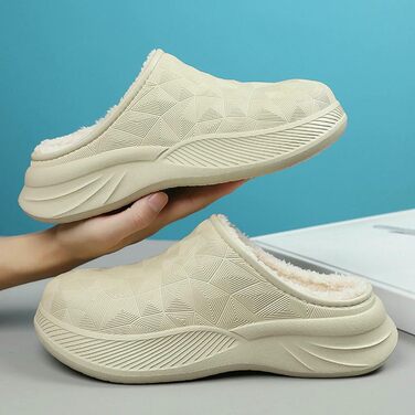 Тапочки жіночі/чоловічі теплі з товстою підошвою для дому та вулиці, бавовна, чорні, 38/39 EU