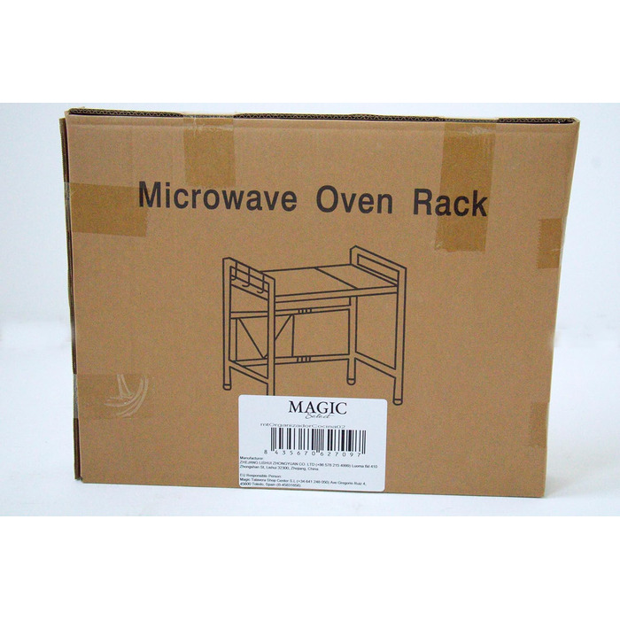 Регульована полиця для мікрохвильової печі та духовки. Організатор для кухні зі сталевими аксесуарами (35–60 см)