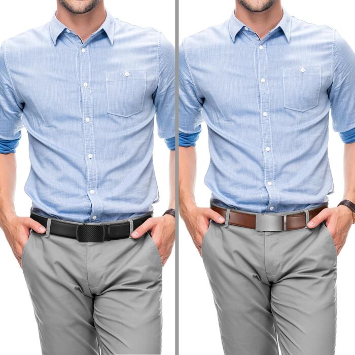 Чоловічий шкіряний ремінь Zitahli з автоматичною пряжкою (Imperial Black/Tan, 85-120 см)