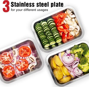 Rainsworth Bamboo Cutting Board with Drip Tray - with 3 Stainless Steel Bowls and Juice Groove - 40x30x7cm Large Solid Multifunctional Cutting Board High - Vegetable Cutting Board Bumbus with Feet