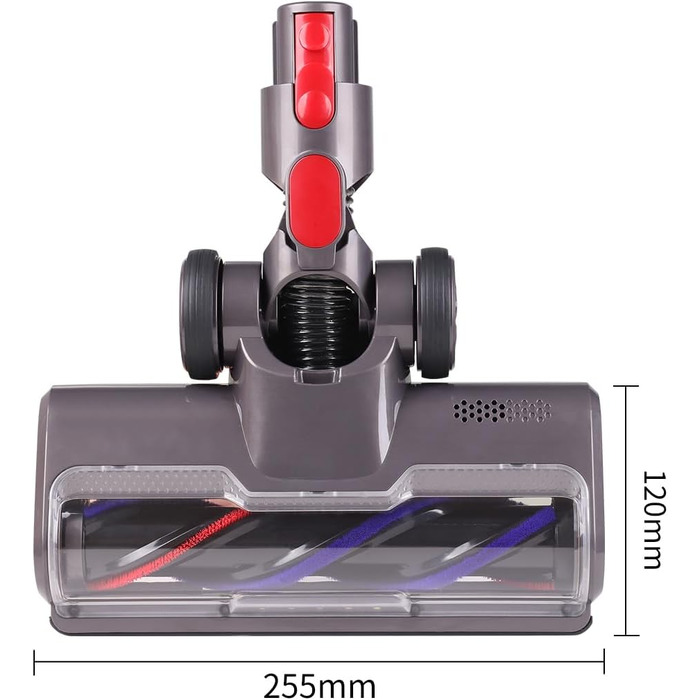 Насадка для пилососа Dyson V7, V8, V10, V11, V15: щітка з прямим приводом та 5 LED-ліхтариками для твердих поверхонь (сіра)