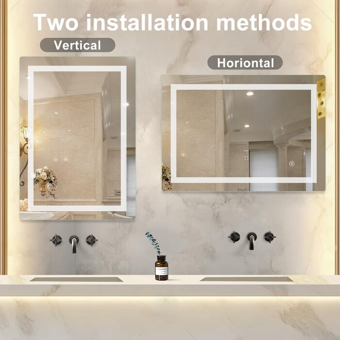 Дзеркало для ванної кімнати Sanitemodar LED 50x70 см з підсвічуванням, антизапар, сенсорне керування