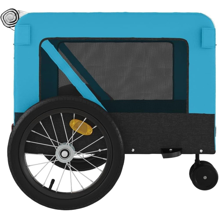 Причіп для велосипеда для собак vidaXL, 123 x 63 x 66 см, блакитний