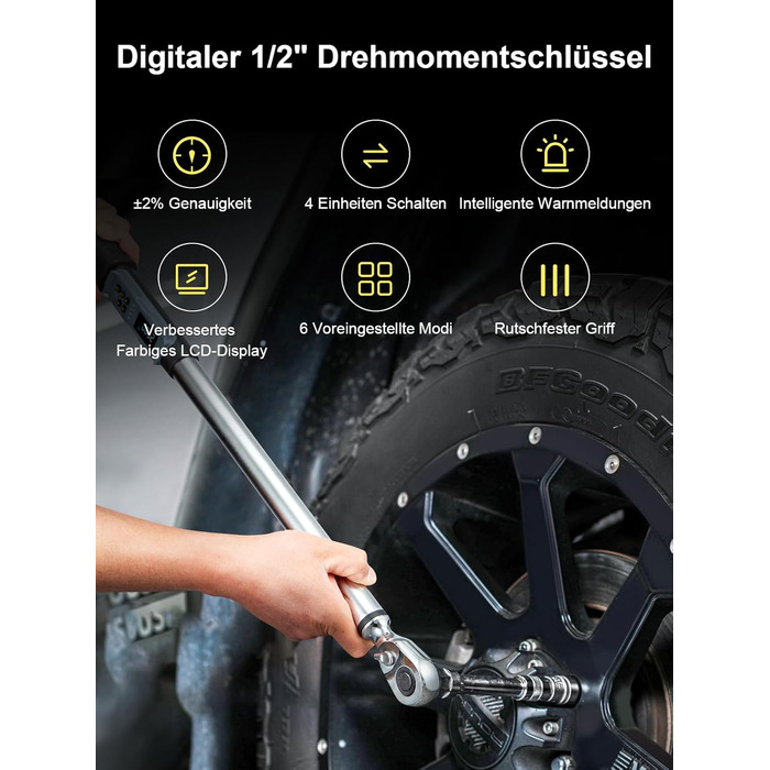 Цифровий шуруповерт з моментом, 2.66-53.1 In-lbs/ 1/4'' Drive, 17-340Nm, з індикатором крутного моменту, звуковим сигналом та LED-дисплеєм, 27 в 1