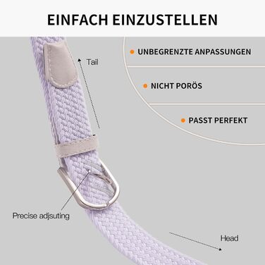 Тканинні ремені Tangchao 2 шт. Еластичні плетені ремінні Tangchao для жінок та чоловіків, 3.3 см, довжина 90-135 см, 100 см (білий+червоний, 120 см)