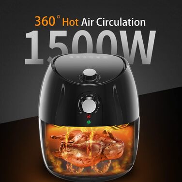 Фритюрниця повітряна XL, 3.5л, 1500W, без масла, антипригарне покриття, автоматичне вимкнення, BPA-free