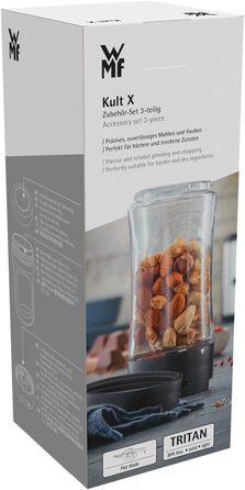 Блендер Kult X Mix & Go Mini - електричний шейкер для смузі, 300 Вт, Tritan, 600 мл, срібно-чорний