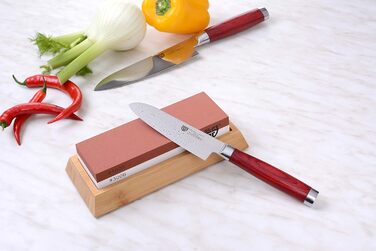 Шліфувальний камінь для кухонних ножів Gräwe Sharphome, кордіт, 1000/3000, з бамбуковою підставкою