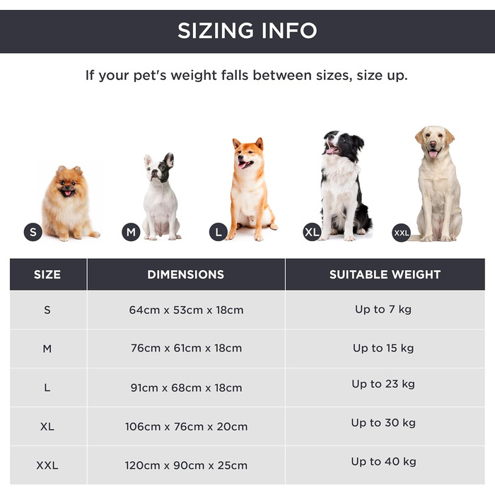 BEDSURE Fluffy Dog Bed for Medium Dogs - 76x61x18cm Washable Dog Bed for Medium Dogs, Square Cozy Bed with Soft Edge and Non-Slip Bottom, Gray